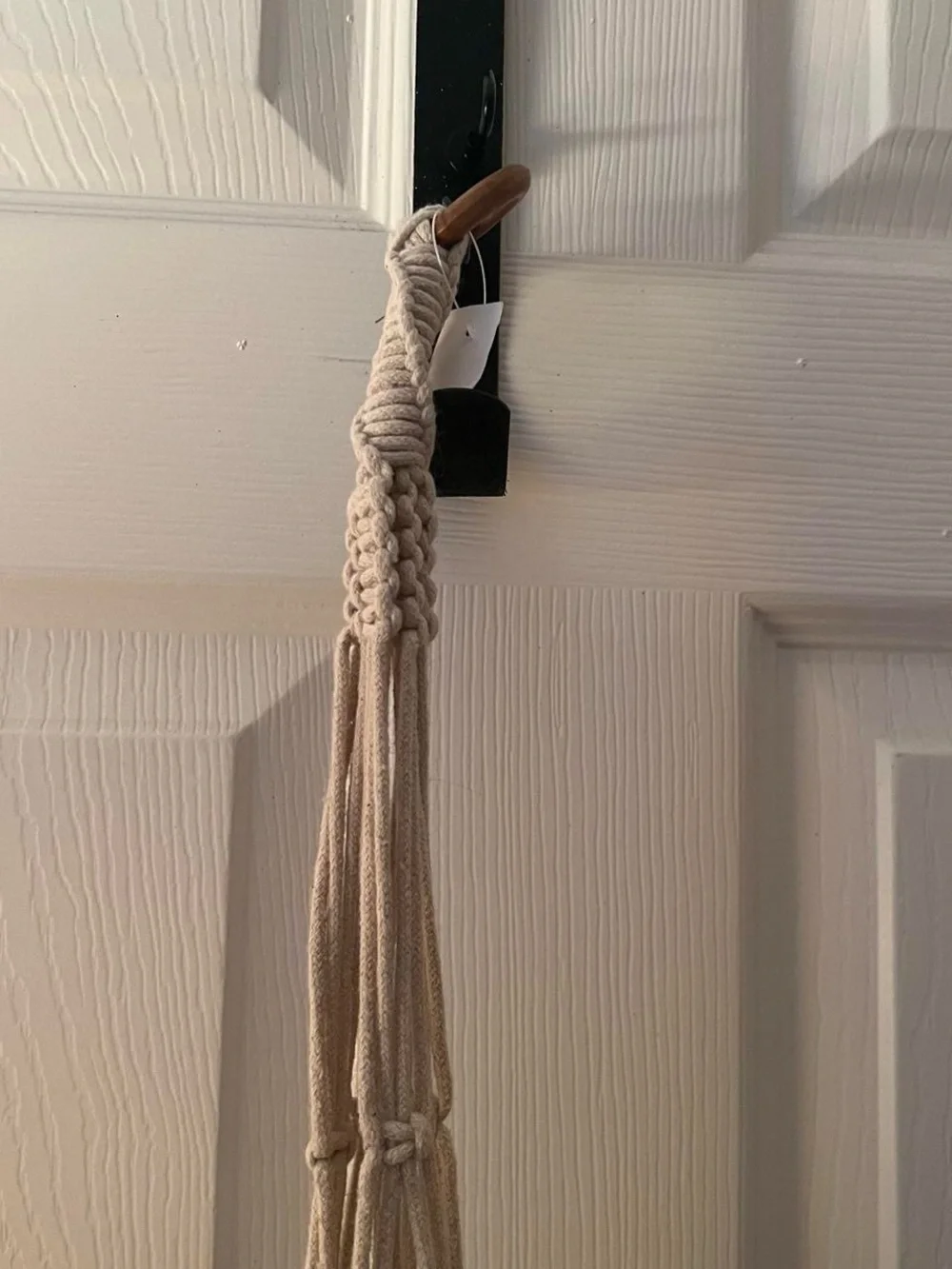 set of 2 ivory macrame plant holders